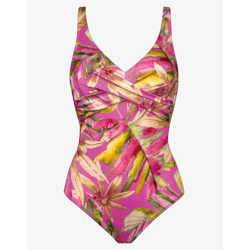 Pink Heart Wrap Front Swimsuit - Pink Blush