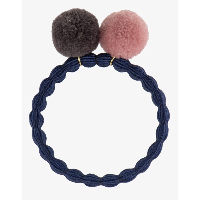 PomPom Hair Tie - Navy