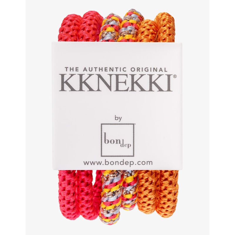 Slim Hair Tie Bundle - Orange and Pink