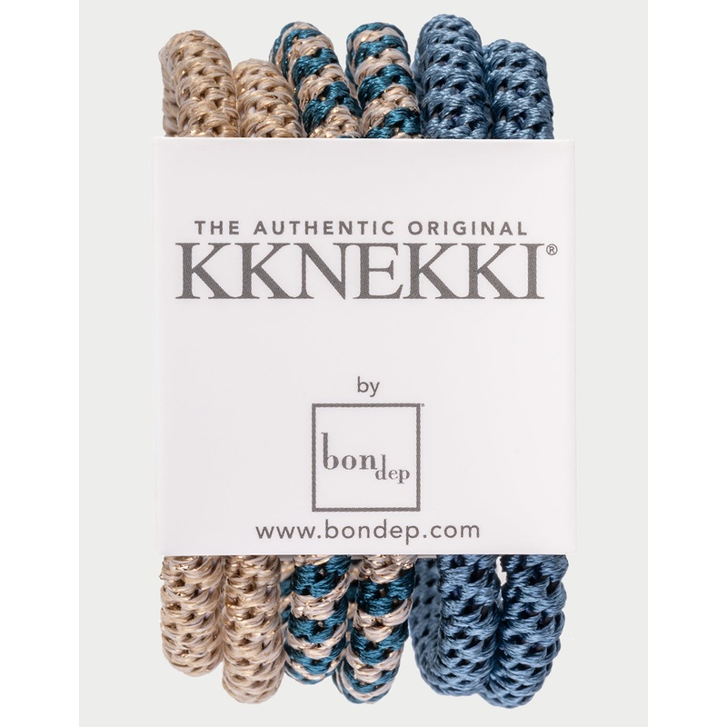 Slim Hair Tie Bundle - Teal and Gold