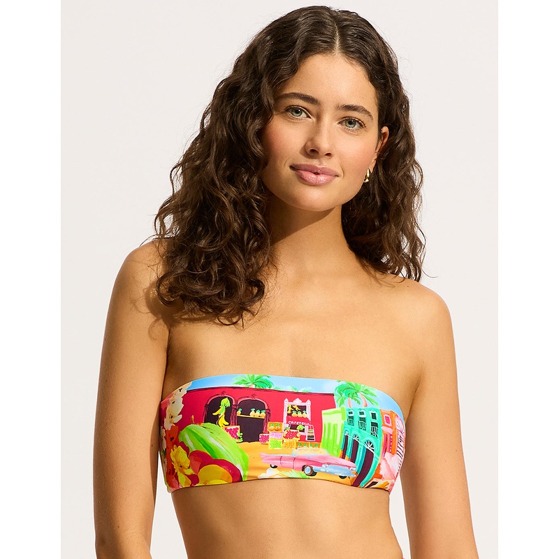 Cuba Bandeau Bikini Top - Turquoise
