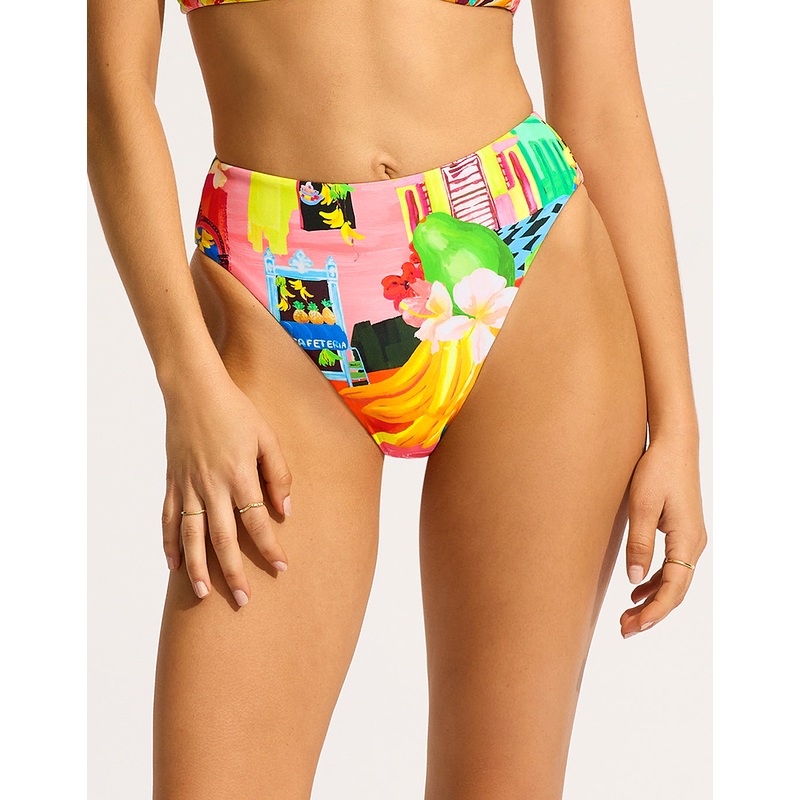 Cuba High Rise Bikini Pant - Turquoise