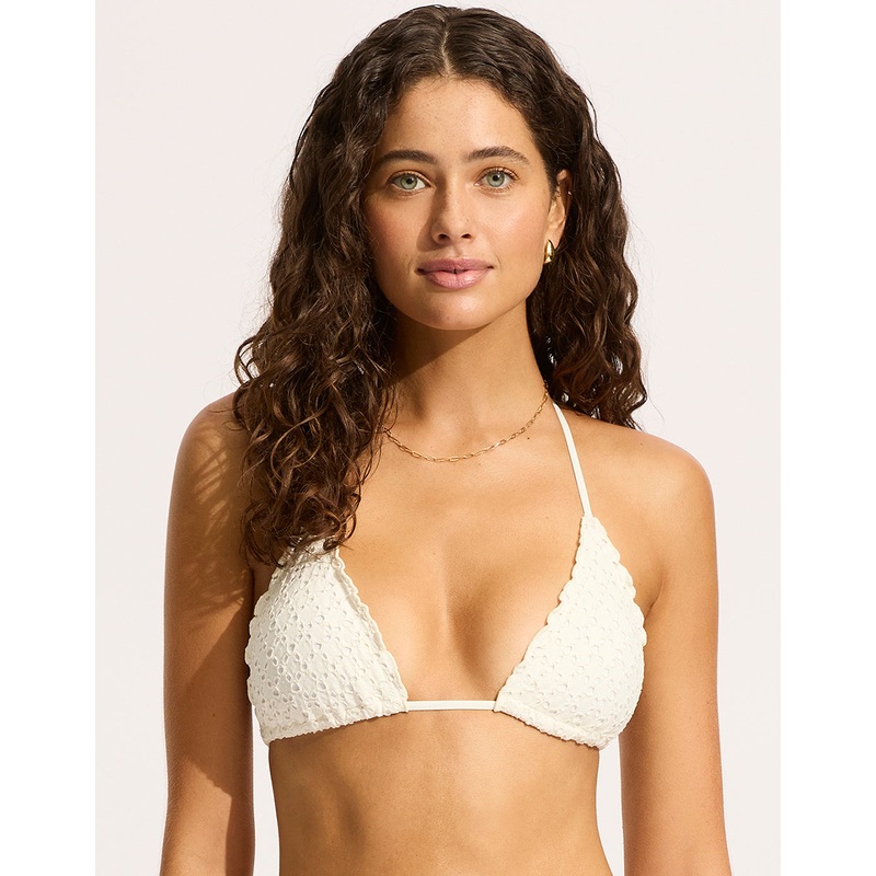 Daydreamer Slide Tri Bikini Top - Vanilla