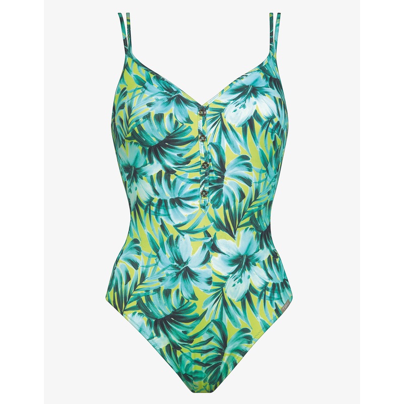 Floral Flashback Underwired Swimsuit - Aquatic Green