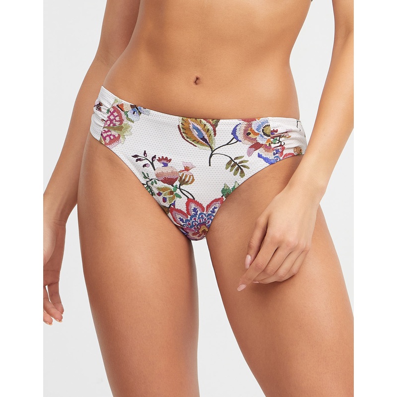 Jasmine Bikini Pant - White Floral
