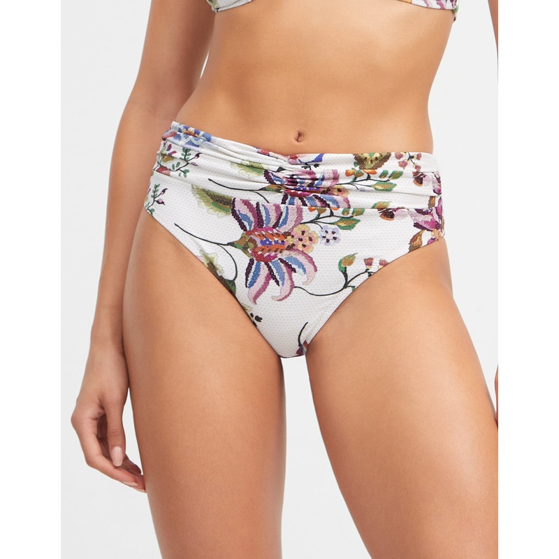 Jasmine Maxi Bikini Pant - White Floral
