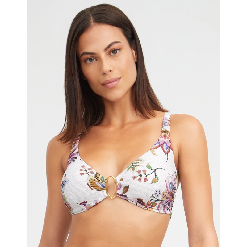Jasmine Underwired Bikini Top - White Floral