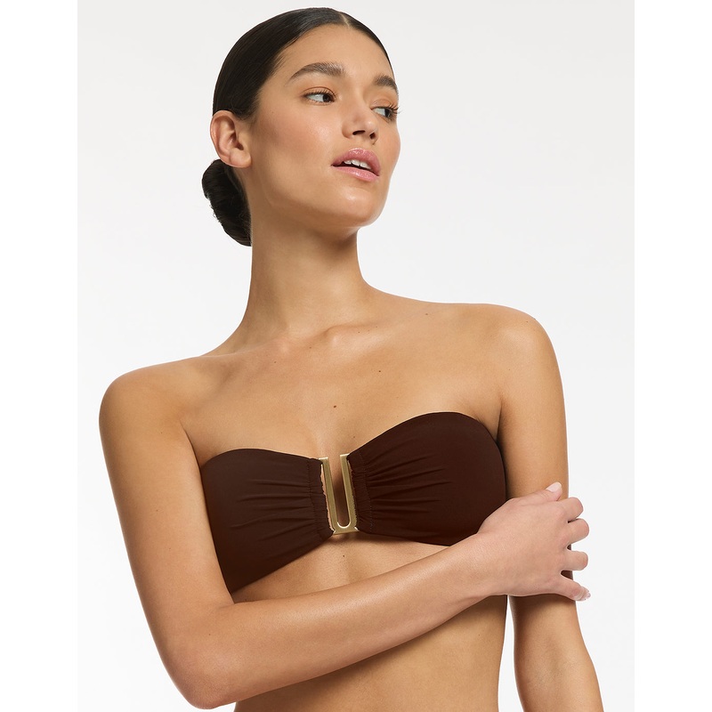 Jetset Bandeau Bikini Top - Chocolate