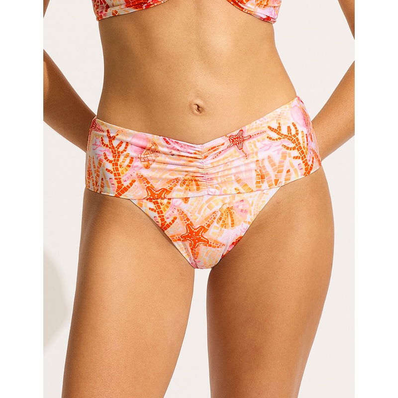 La Mer Gathered Band Retro Bikini Pant - White