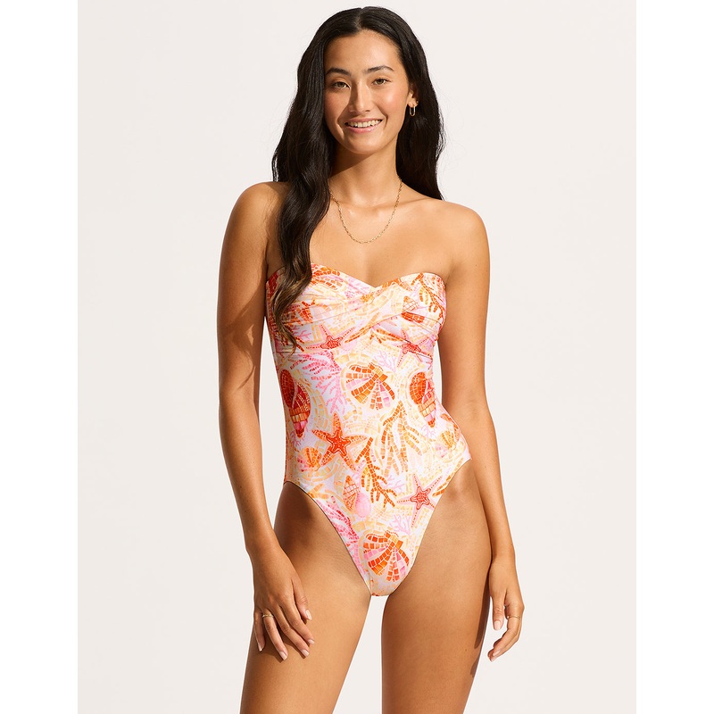 La Mer Twist Bandeau Swimsuit - White