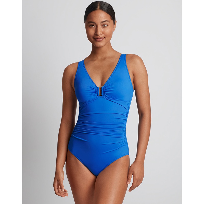 Beach Club Solids Ring OTS Underwired Swimsuit - Electric Blue