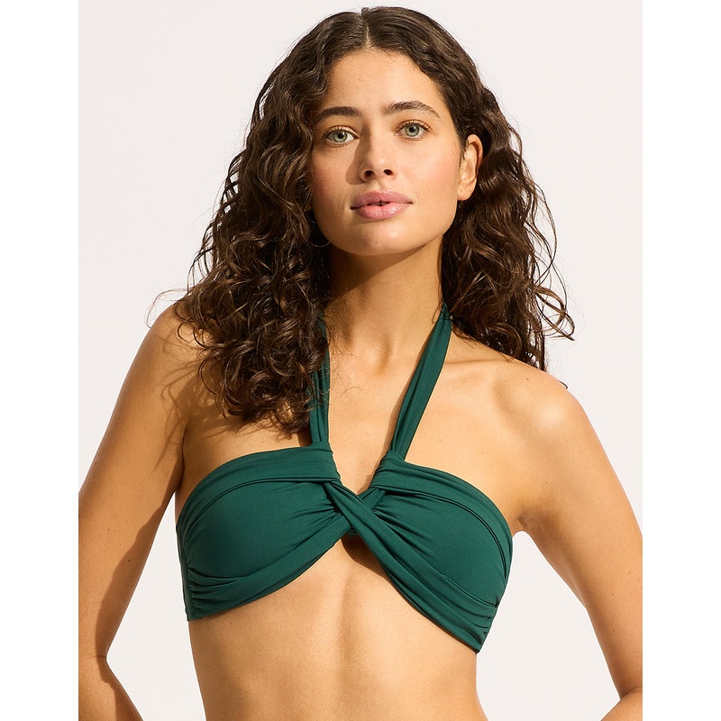 Collective Halter Bandeau Bikini Top - Evergreen