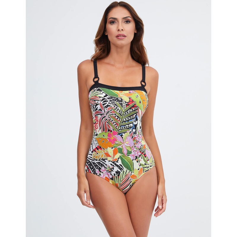 Palm Bandeau Swimsuit - Multi