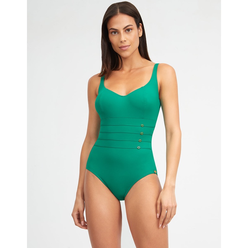 Stella Shaped Neck Swimsuit - Green