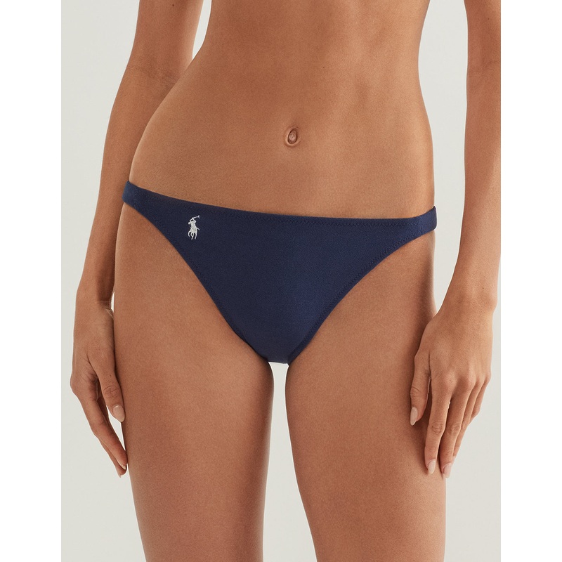 Terry Side Tab Devin Hipster Bikini Pant - Navy Blue