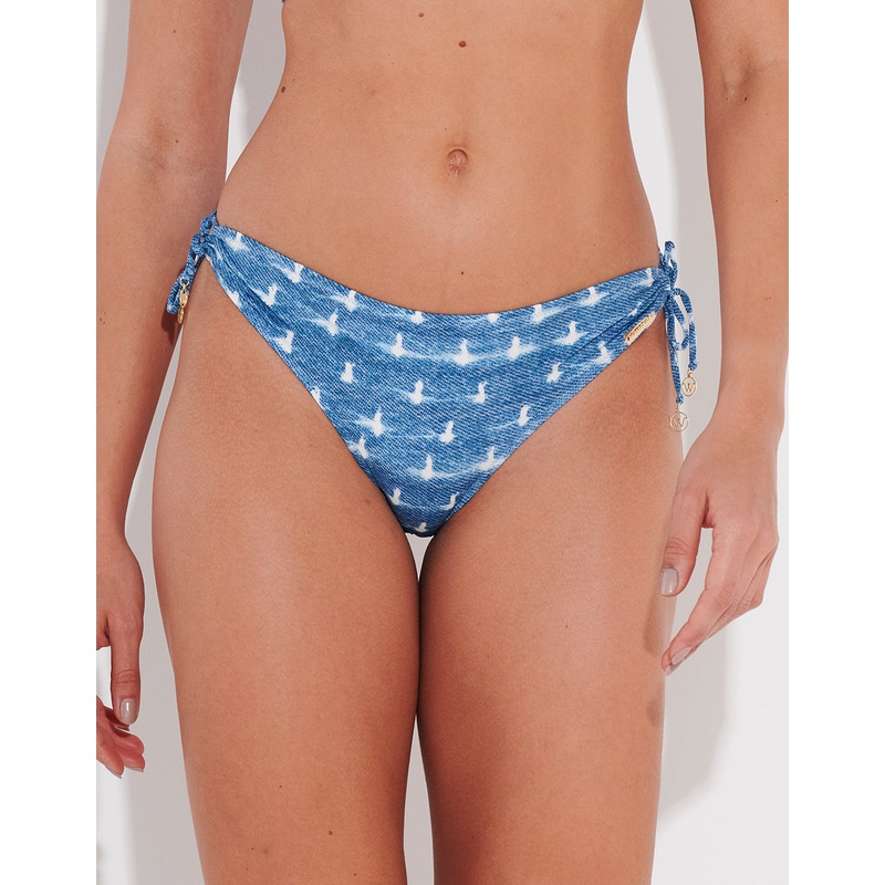Urban Indigo Loop Side Bikini Pant - Denim White