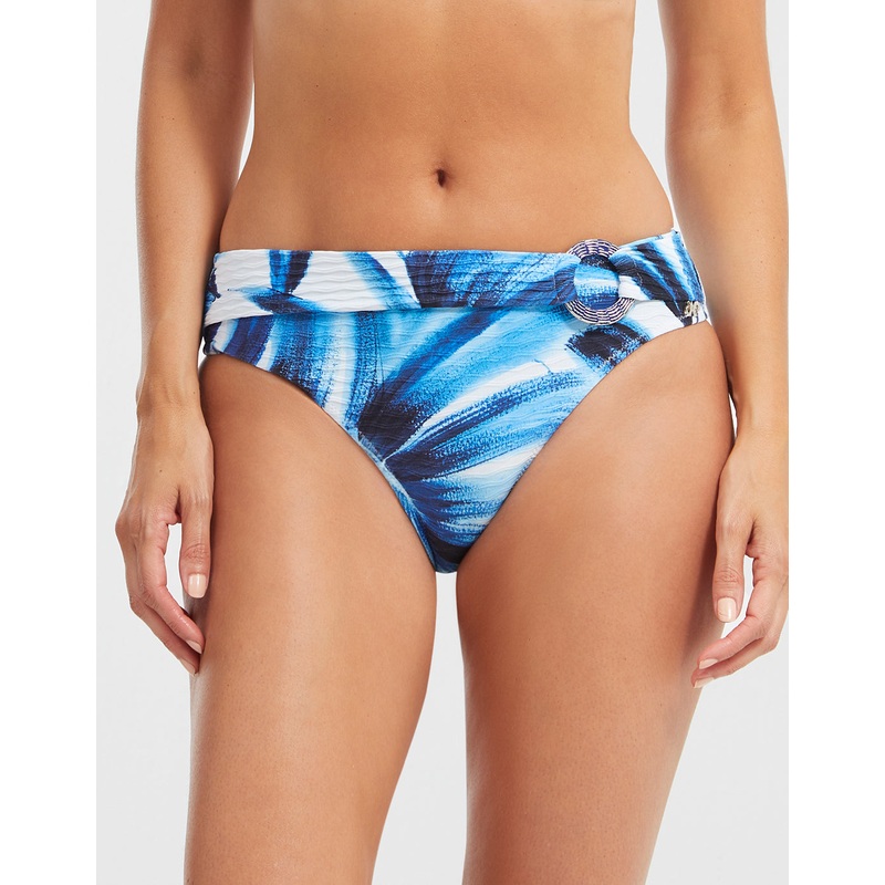 Azura Bikini Pant - Blue and White