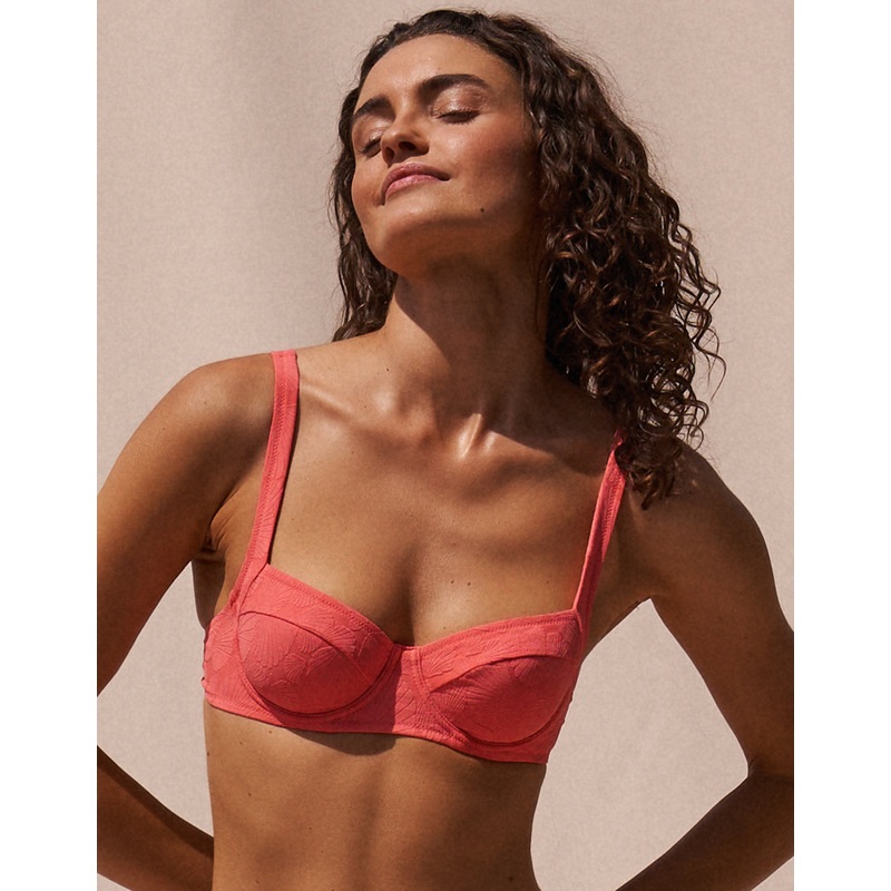 Coastal Daydream Balconette Bikini Top - Coral Sunset
