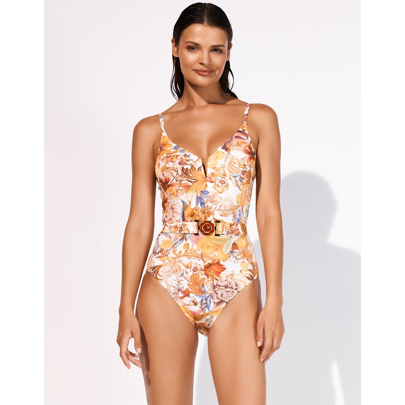 Exuberance Belted Swimsuit - Solar