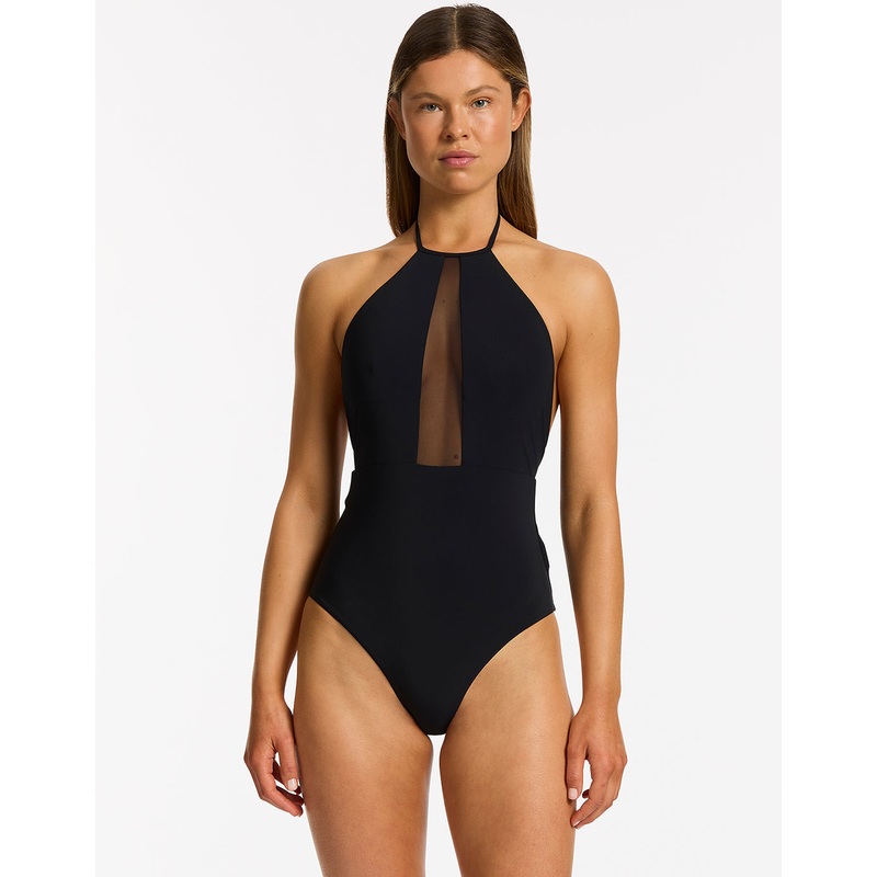 Jetset Lure High Neck Swimsuit - Black
