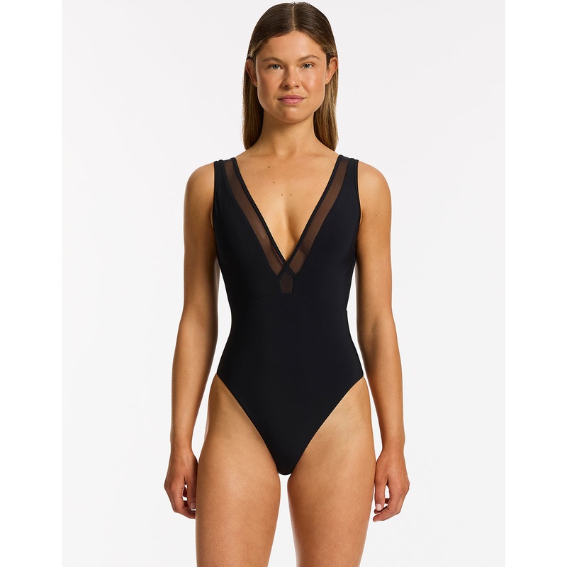 Jetset Lure Plunge Swimsuit - Black