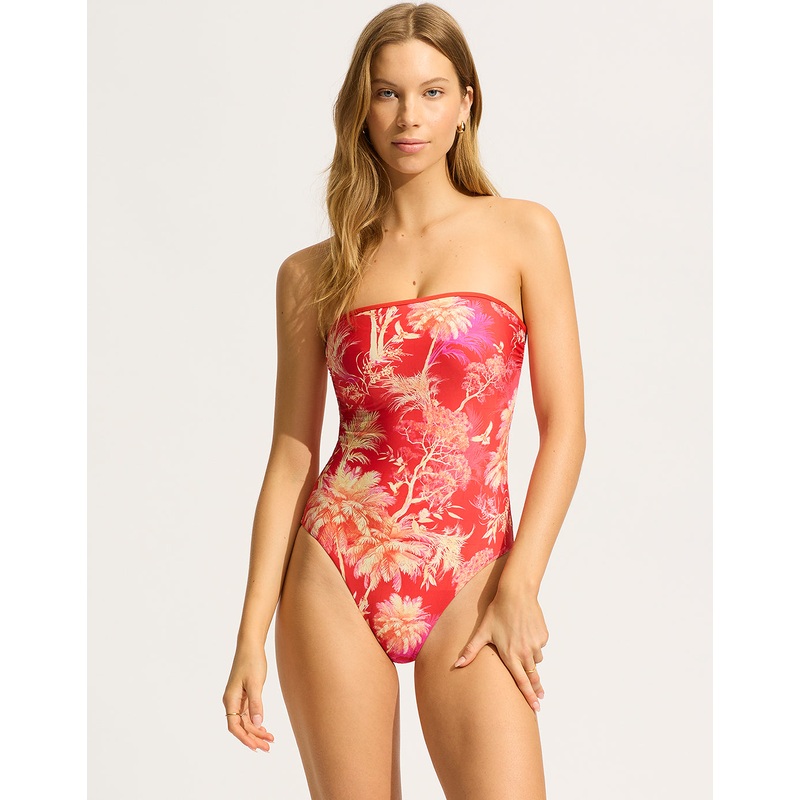 Marbella DD Bandeau Swimsuit - Flame