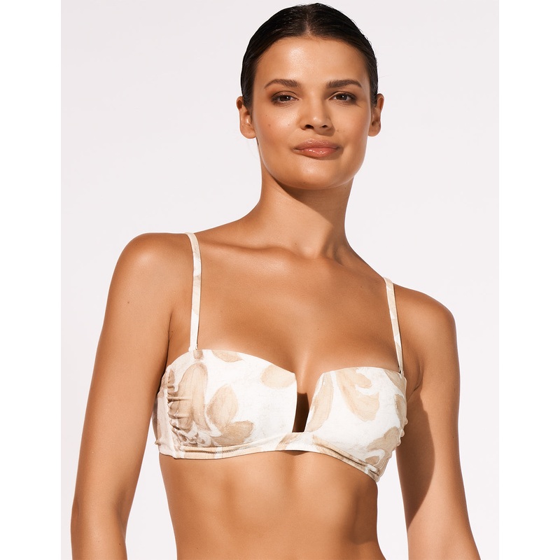 Ornation Bandeau Bikini Top - Canvas Sand