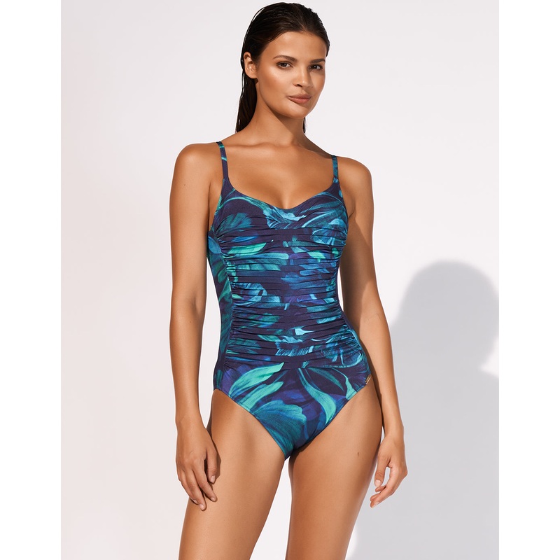 Sanctuary Ruched Underwired Swimsuit - Lagoon