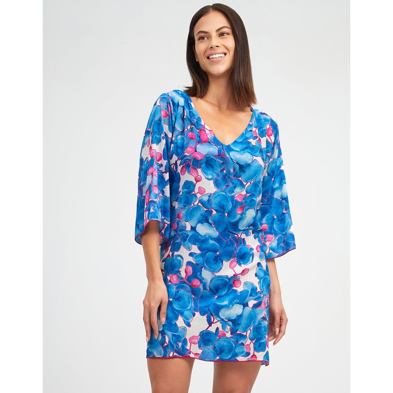Tahiti Beach Dress - Blue Floral