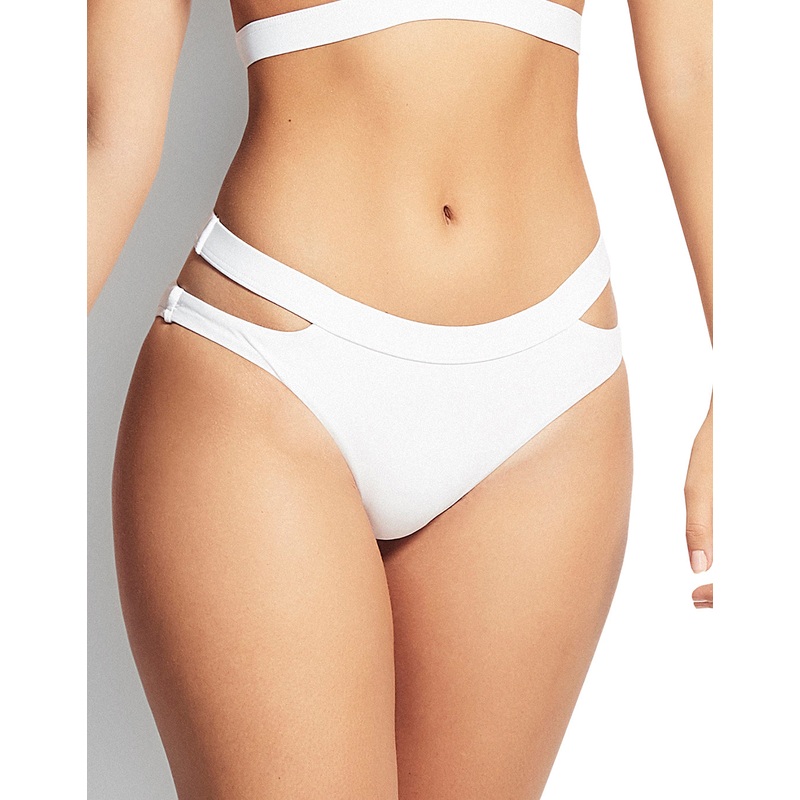 Active Split Band Hipster Bikini Bottom - White