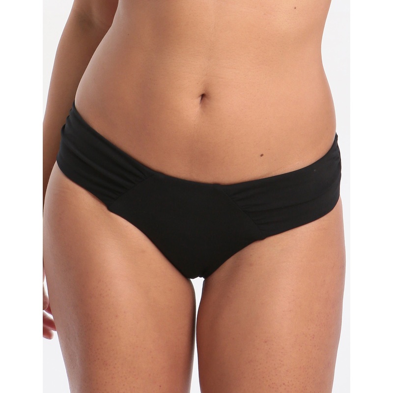 Jetset Gathered Side Bikini Bottom - Black