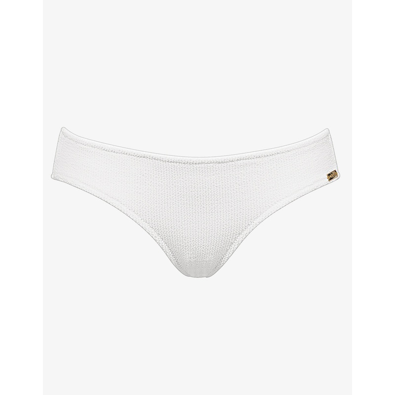 Retro Purity Zip Back Bikini Bottom - White