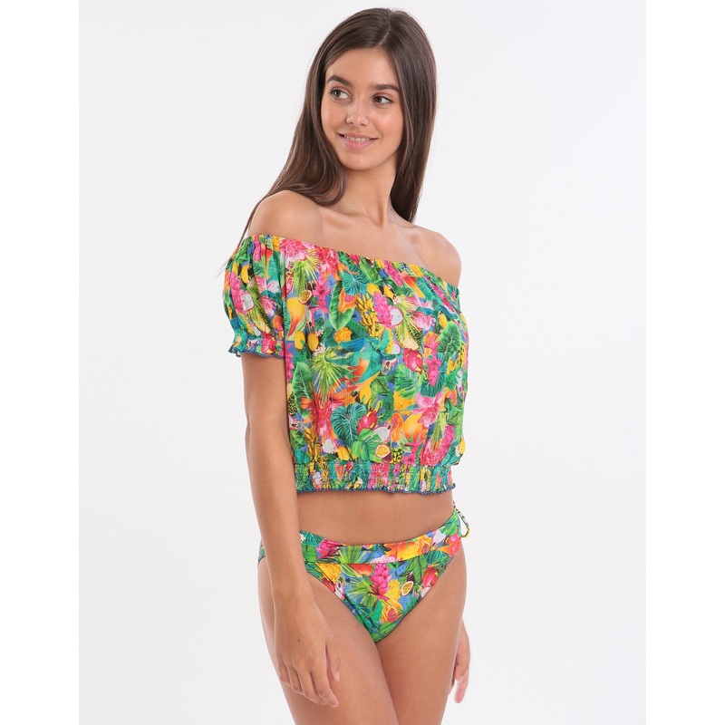 Tropivoil Binky Off The Shoulder Top - Blue