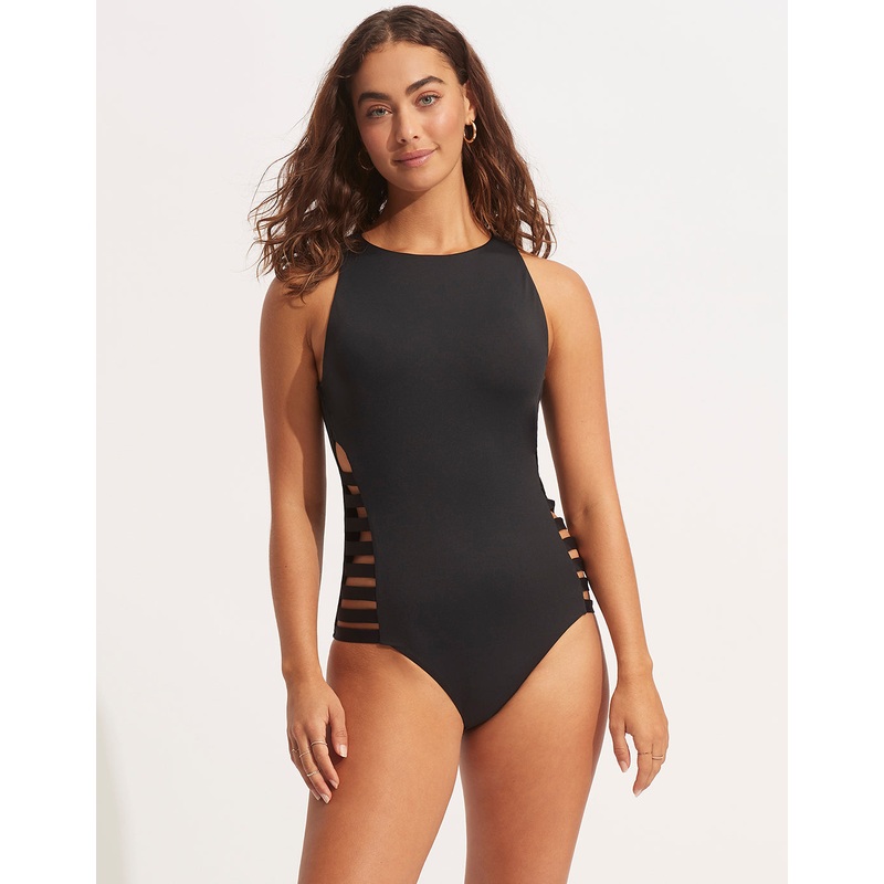 Collective Multi Strap Swimsuit - Black