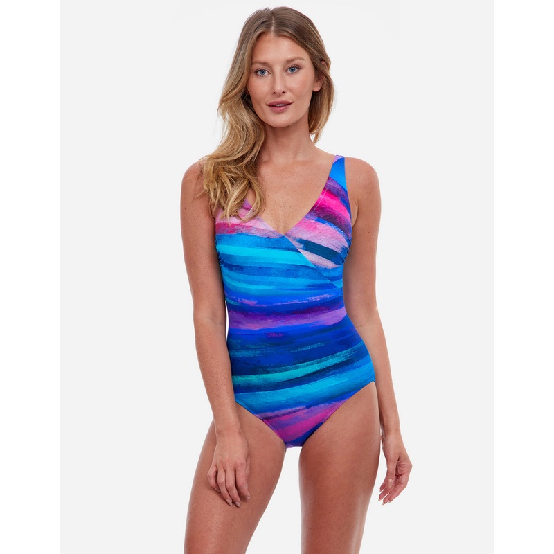 Midnight Light Surplice Swimsuit - Multi