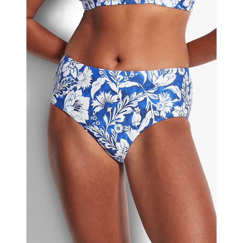 Modern Marina Wide Side Retro Bikini Pant - Blue