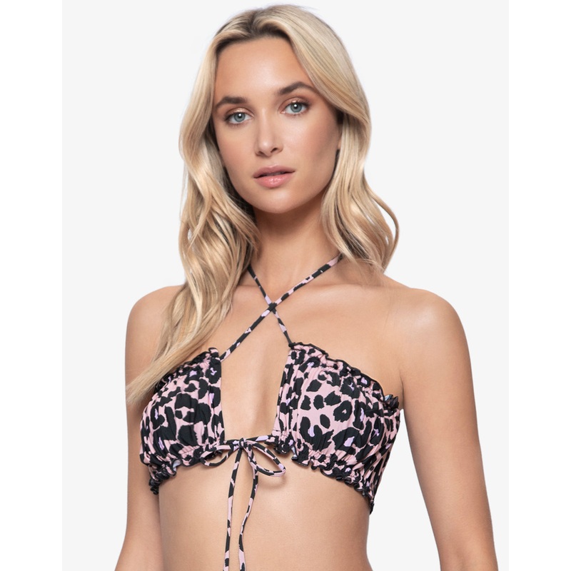 Nala Remi Ruched Bandeau Bikini Top