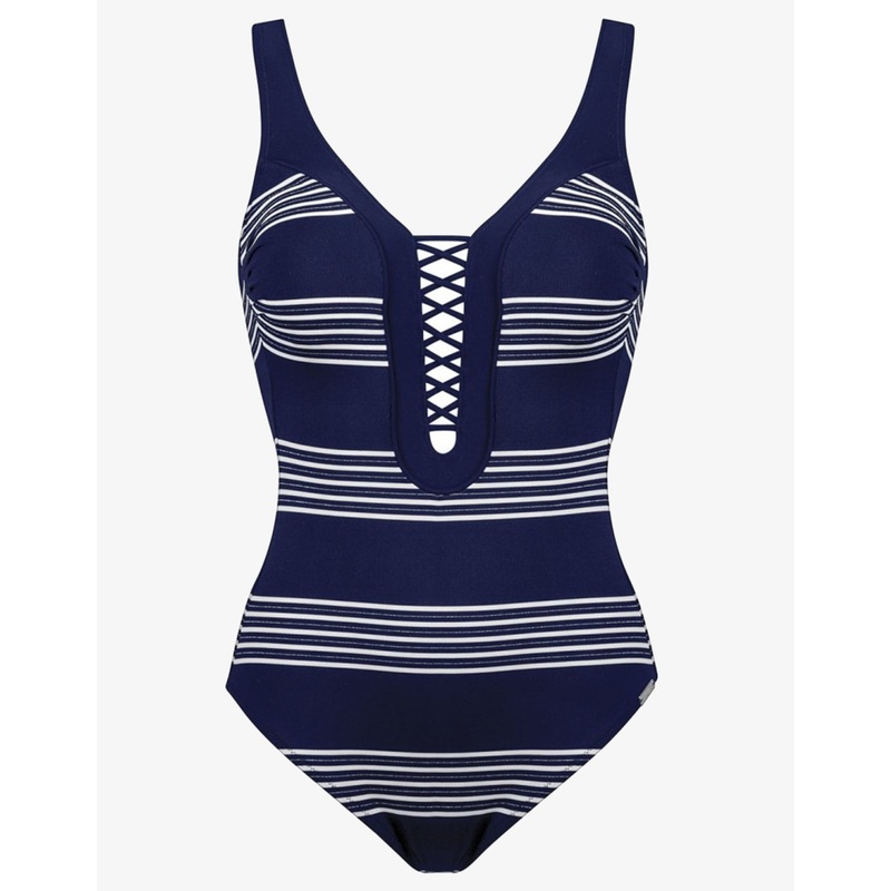 Pace Plunge Swimsuit - Navy White