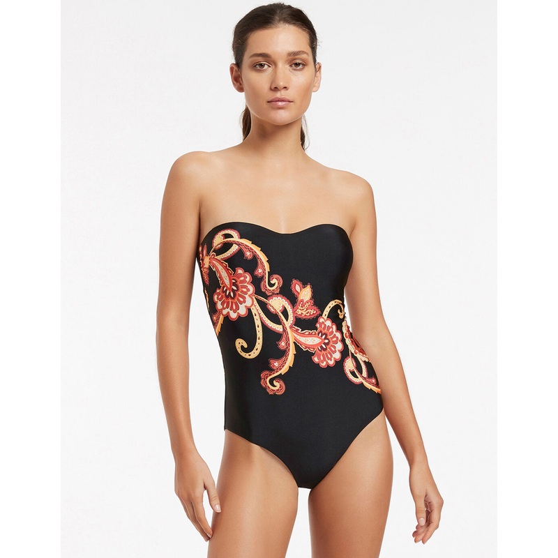Silk Road Bandeau Swimsuit - Black