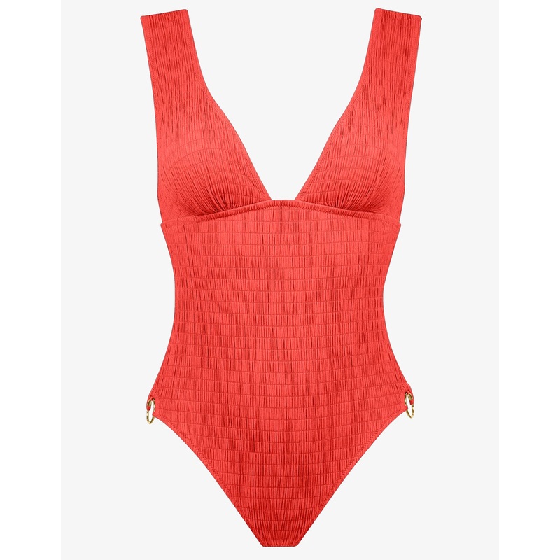 Solid Crush Swimsuit - Fiery Coral