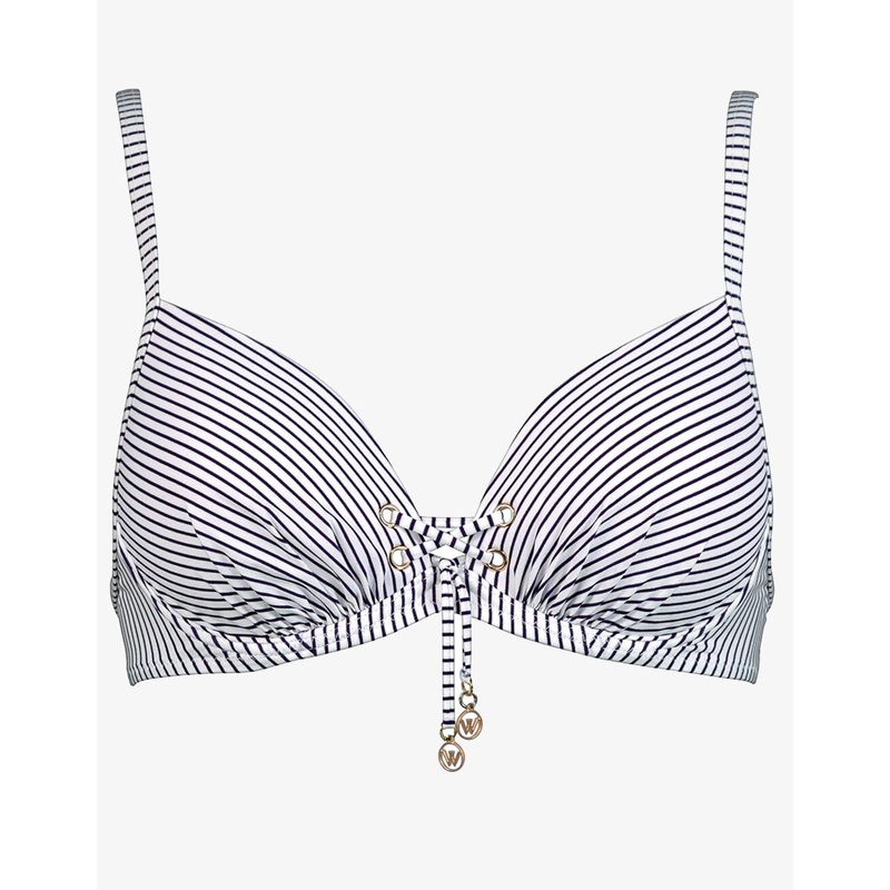 Strawberry Kiss Underwired Bikini Top - White Night Blue