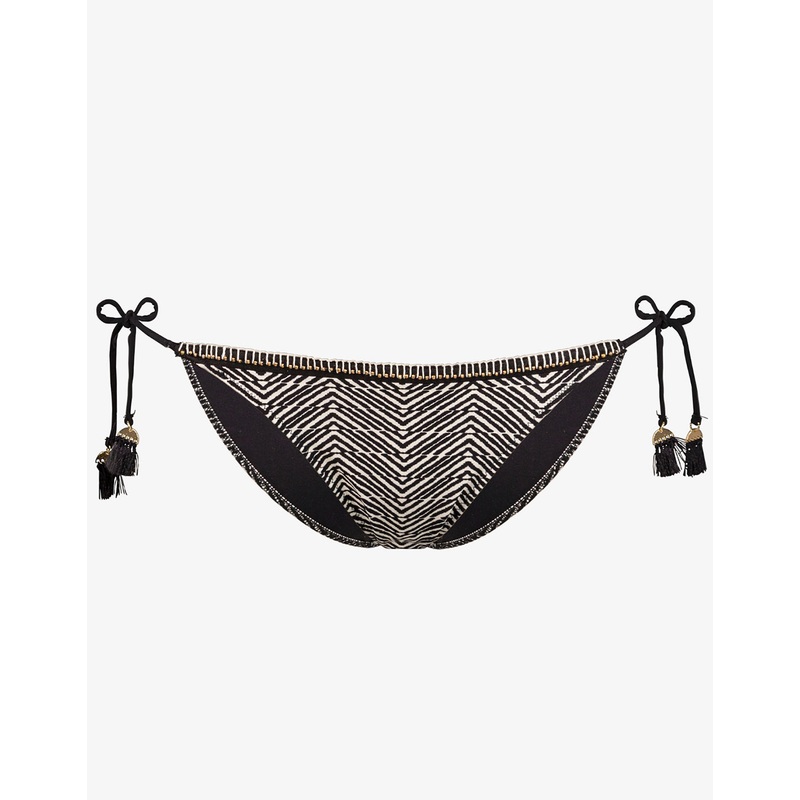 Afro Gem Tie Bikini Bottom - Black/Canvas