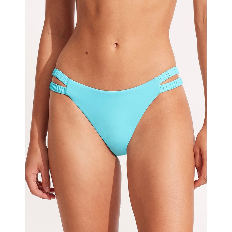Collective Gathered Tab Bikini Pant - Aquamarine