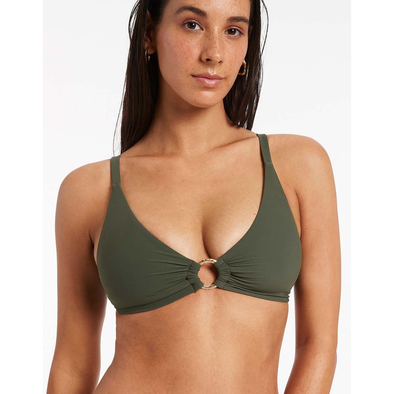 Jetset Trim C-D Bikini Top - Olive
