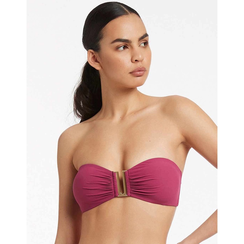 Jetset U Trim Bandeau Bikini Top - Orchid