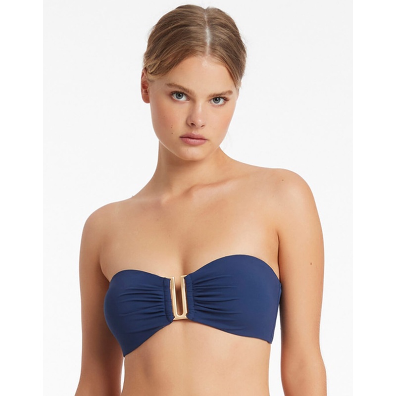 Jetset U Trim Bandeau Bikini Top - Pacific Blue