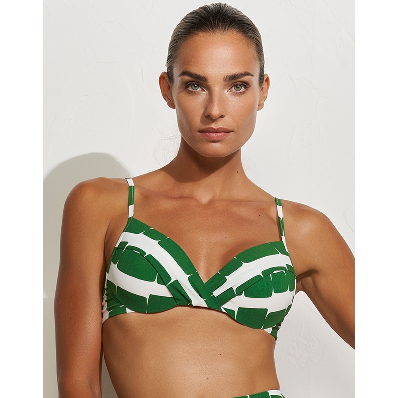 Radiance Underwired Padded Bikini Top - White and Clover