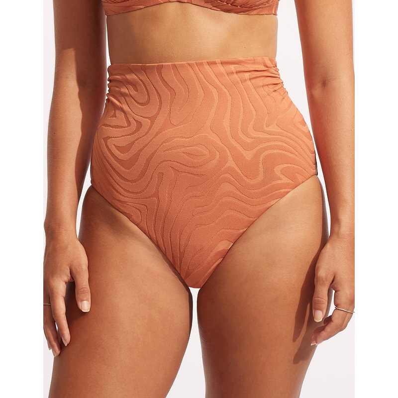 Second Wave High Waist Bikini Pant - Copper Tan