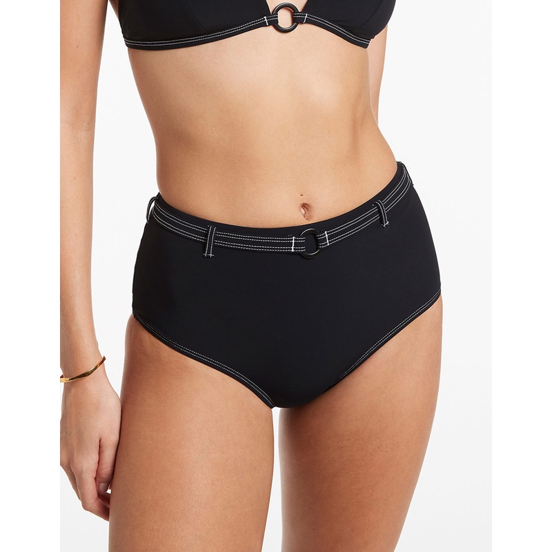 Signature High Waist Bikini Pant - Black