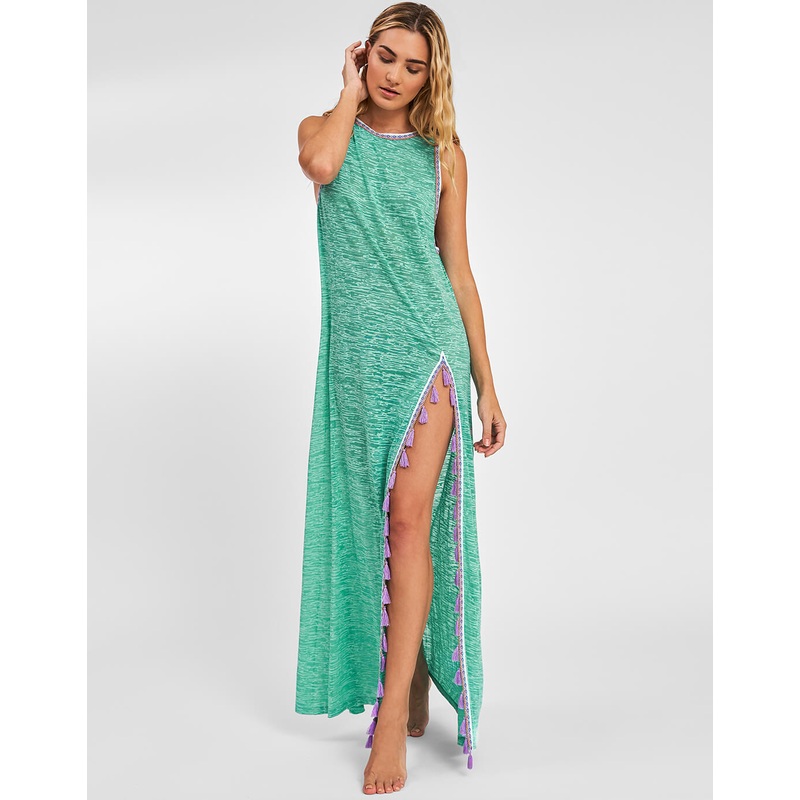 Tassel Slit Dress - Mint
